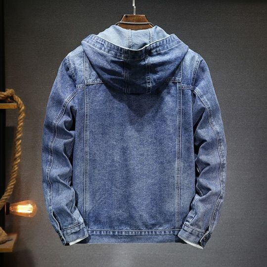 Giorgio | Klassiek heren denim jack met capuchon - Vintage look casual bovenkleding