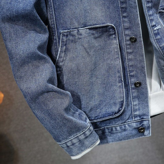 Giorgio | Klassiek heren denim jack met capuchon - Vintage look casual bovenkleding