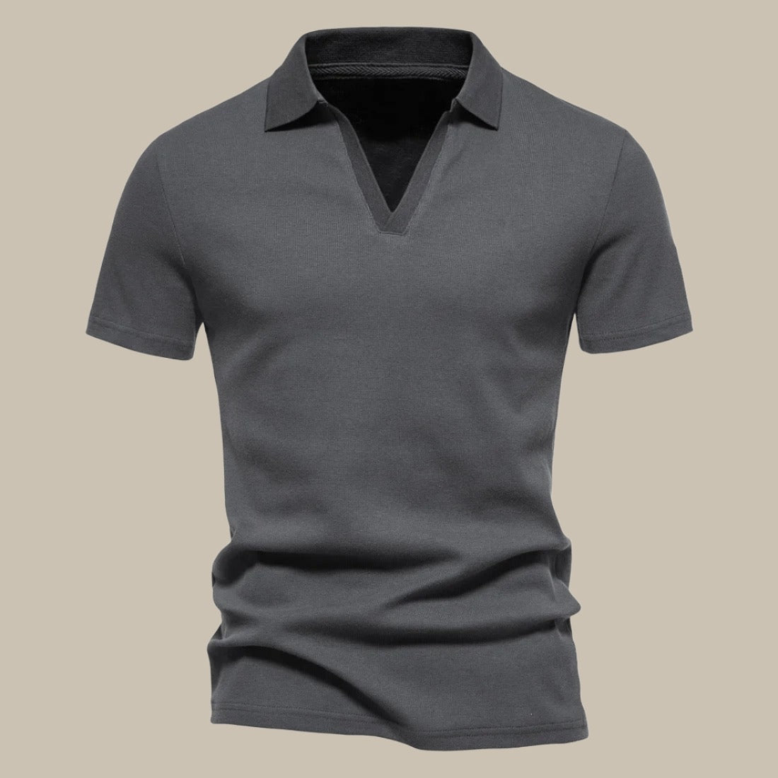 Alessio | Herenpolo met korte mouwen en V-hals - Merino Wol Polo