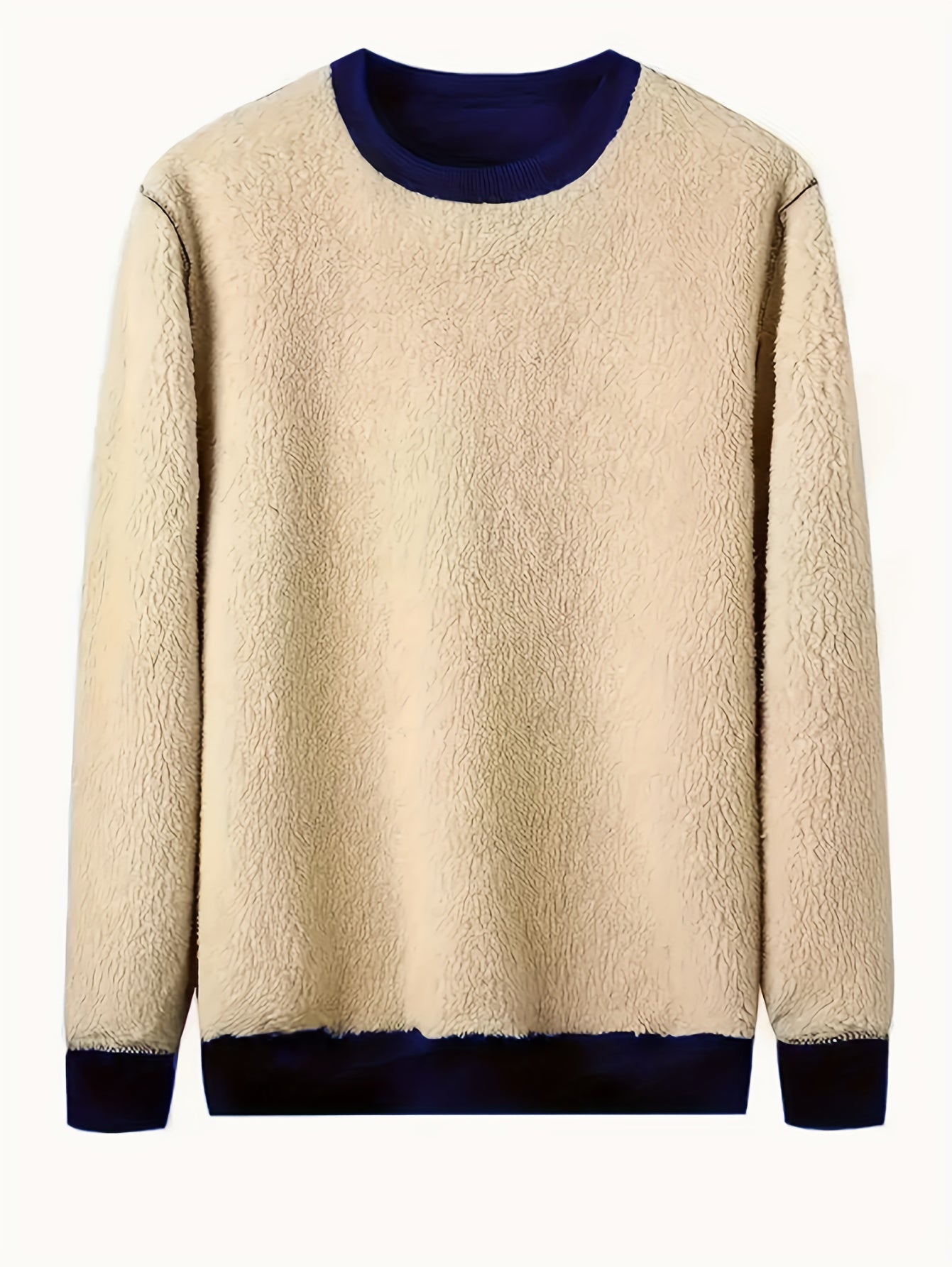 Luis | Heren sweatshirt met fleecevoering en print met kleurverloop van vlammen, casual streetwear