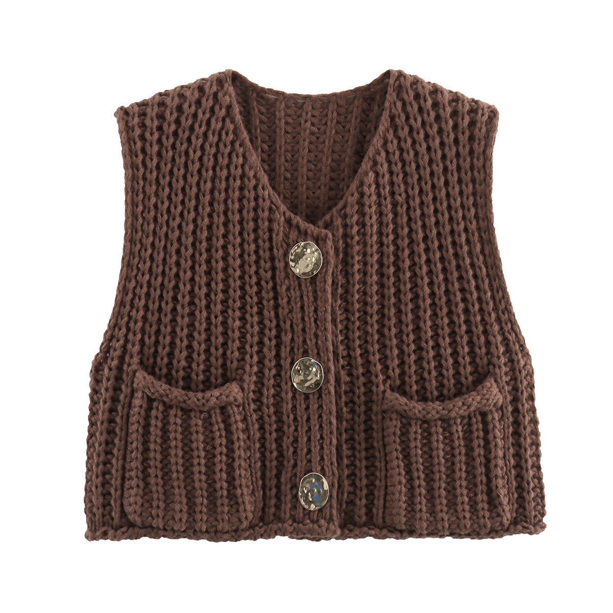 Minda | Elegant mouwloos kort gebreid vest