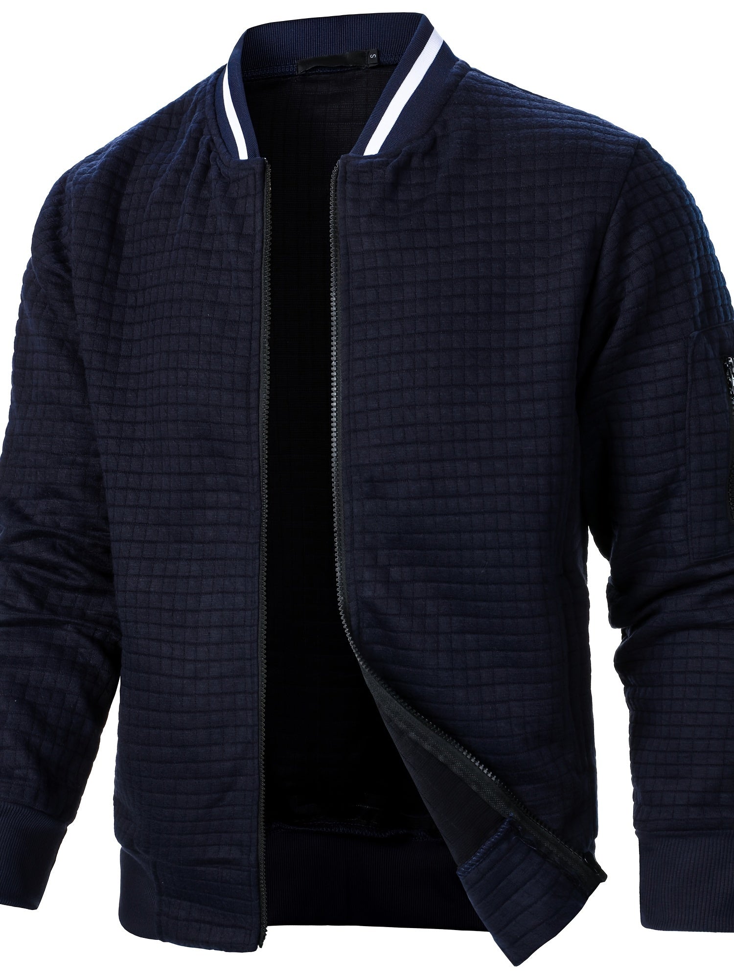Soren | Men's Zip Up Stand Collar - Casual Insulated Knit Polyester Outerwear