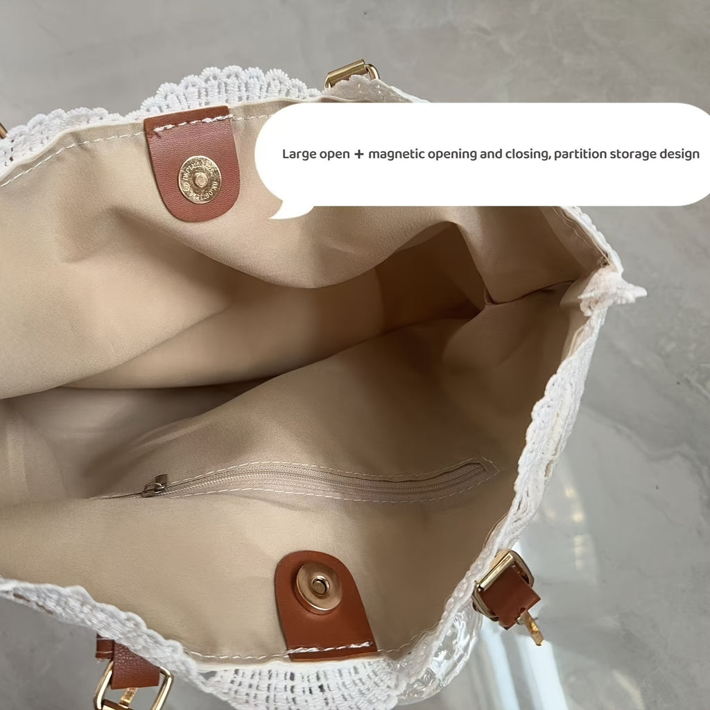 EthereaBag | Sac bandoulière élégant en dentelle blanche pour femme 