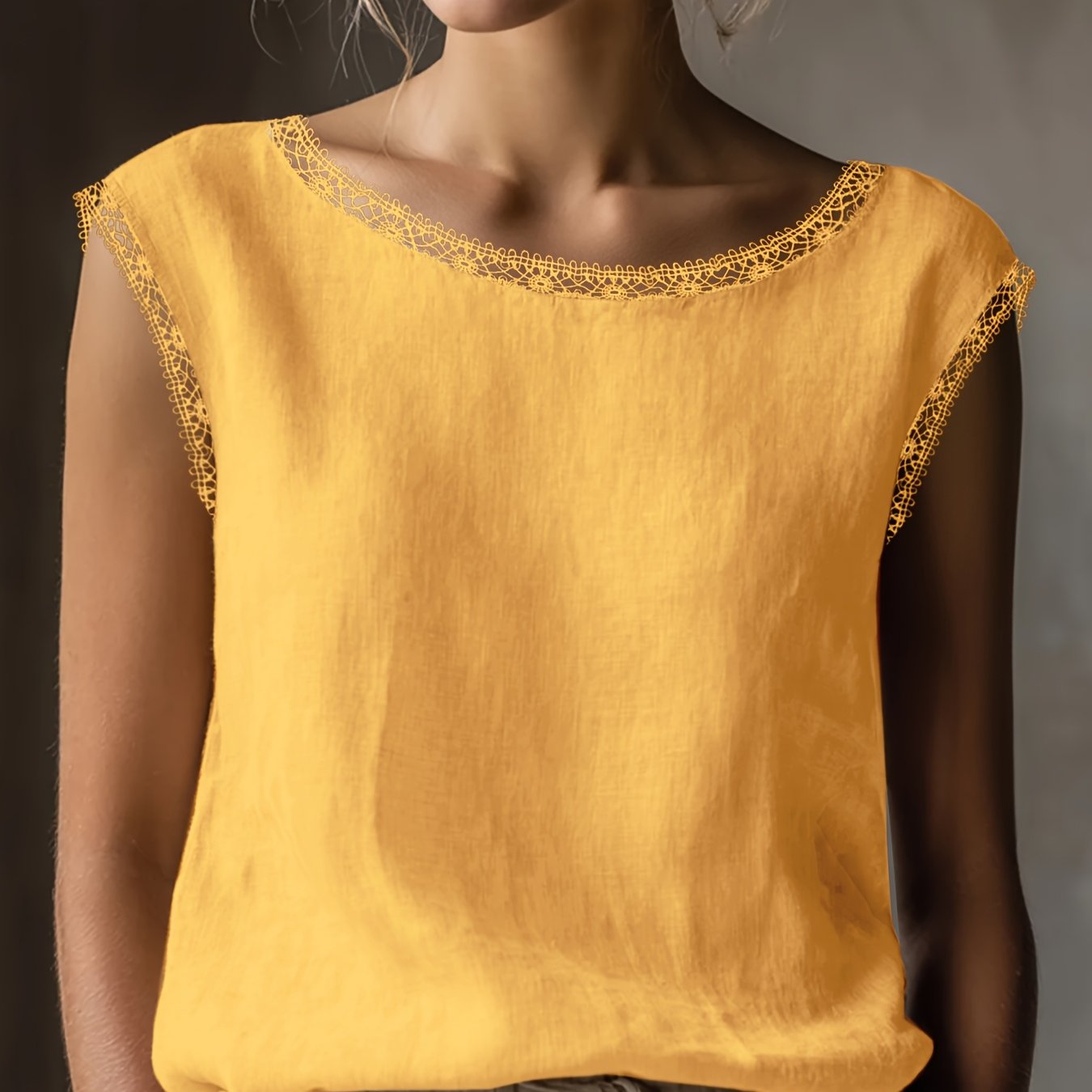 Orlavia | Dames kanten blouse – zomerse retro top, losse en casual pasvorm
