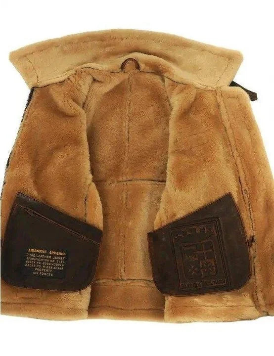 Veyron | Veste en cuir pour homme avec col en fourrure – Manteau d'hiver chaud et élégant