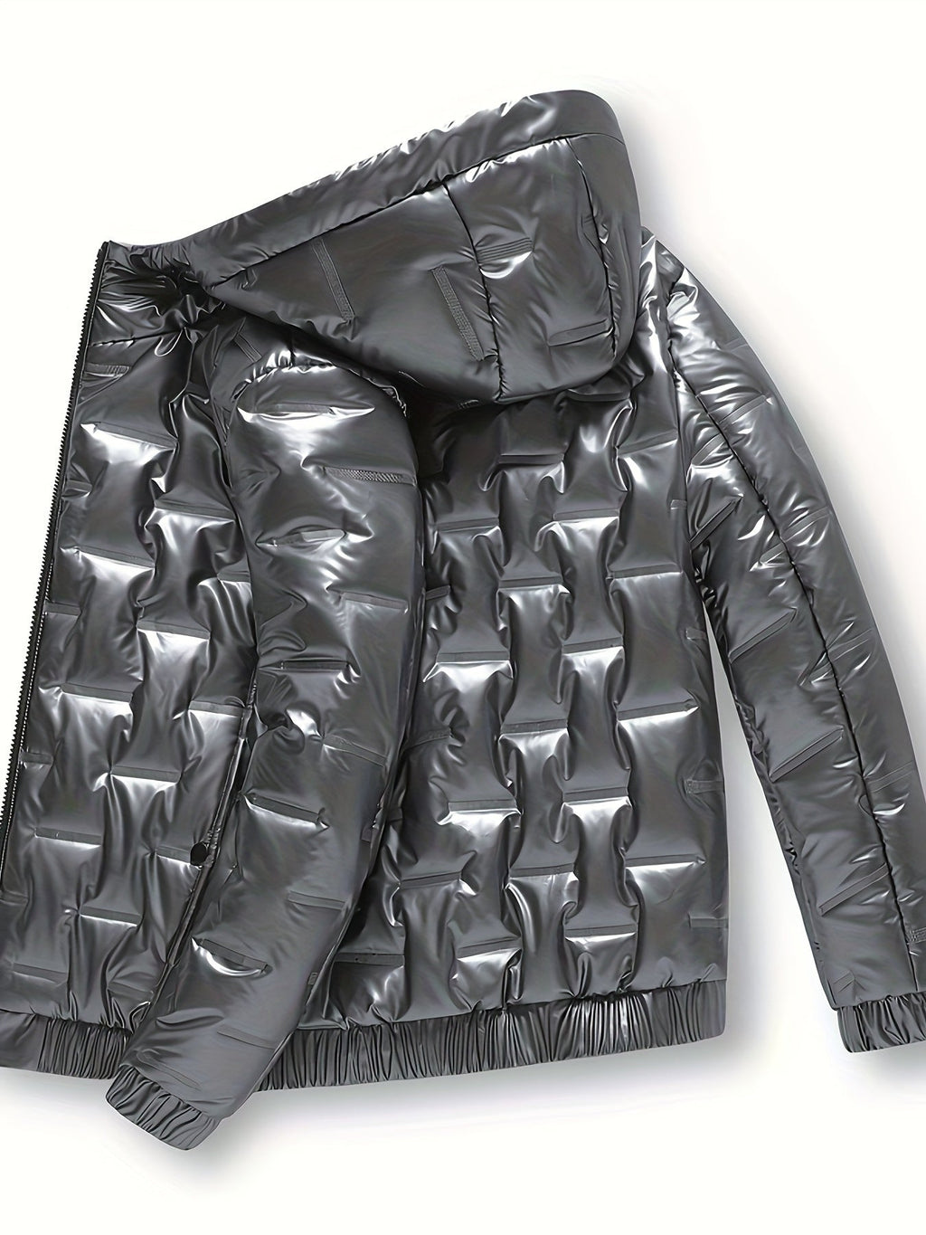 Jadon | Glanzende heren winter gewatteerde puffer jack met capuchon - warm en stijlvol
