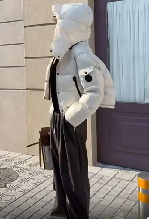 Jacinda | Korte witte damesjas met capuchon - Warme winter puffer jas
