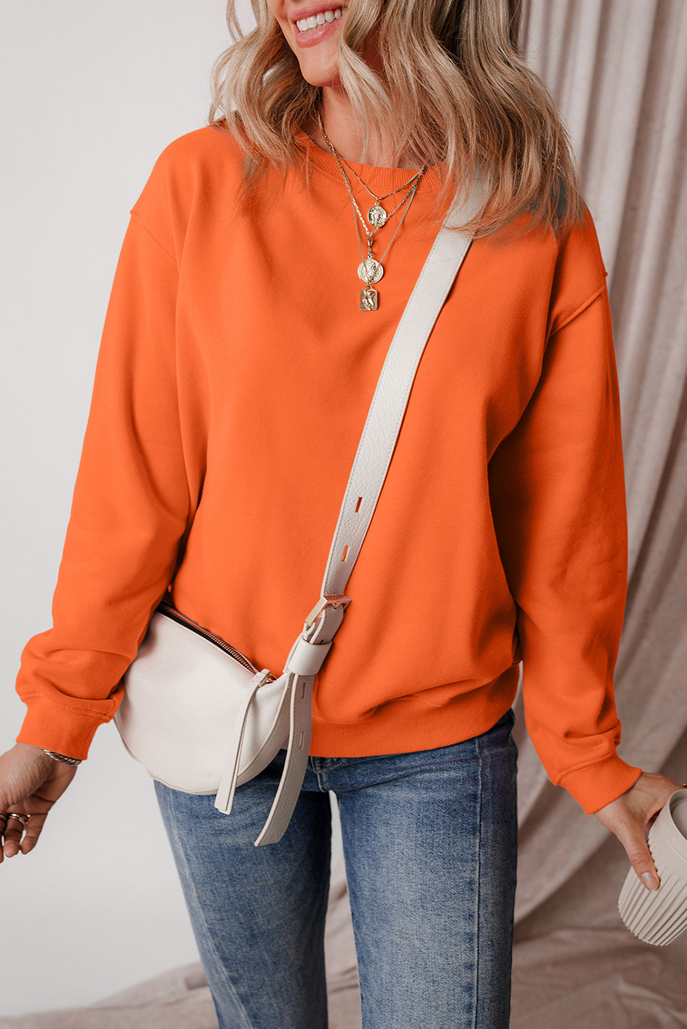 Jozina | Klassieke en eenvoudige effen fleece trui