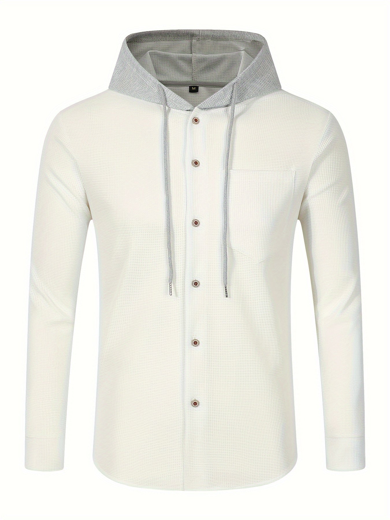 Zenith | Casual herenjas met capuchon - Zacht ademend polyester, knoopsluiting