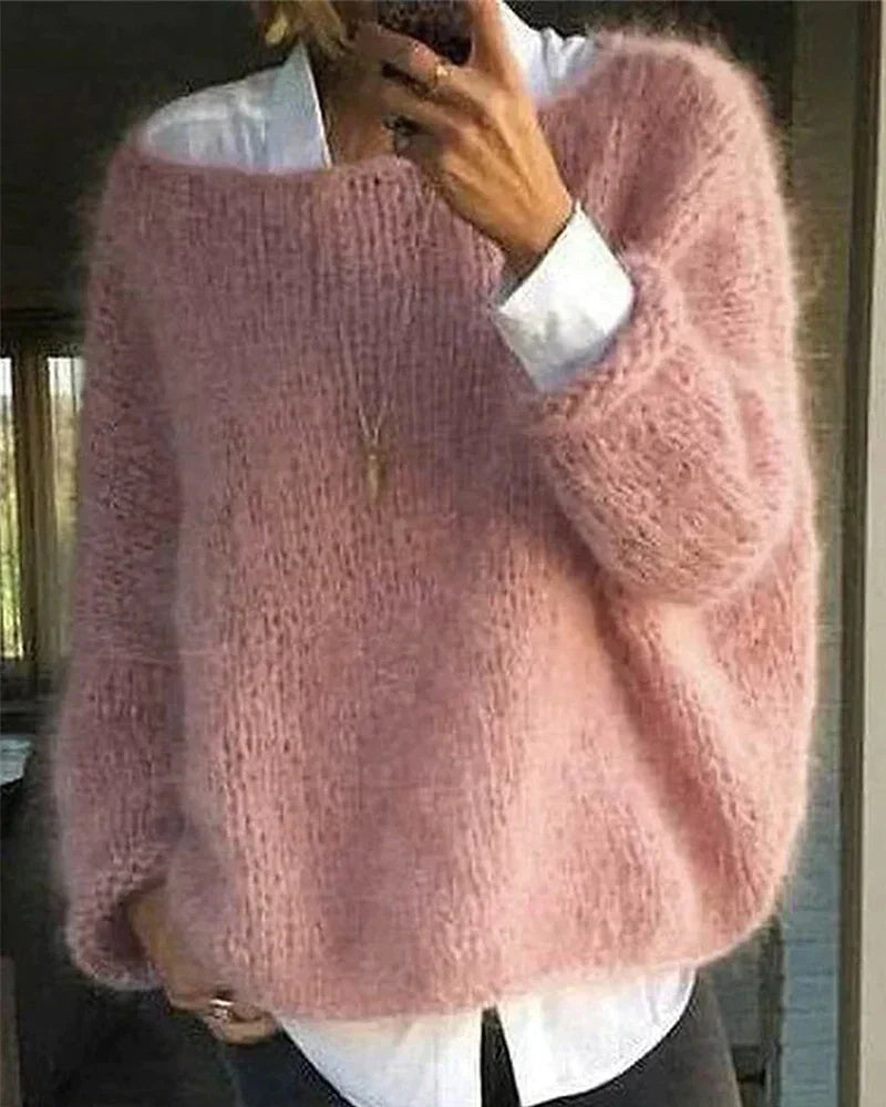 Kazelle | Zachte gebreide trui, comfortabele pullover met lange mouwen, veelzijdige gebreide wintertop