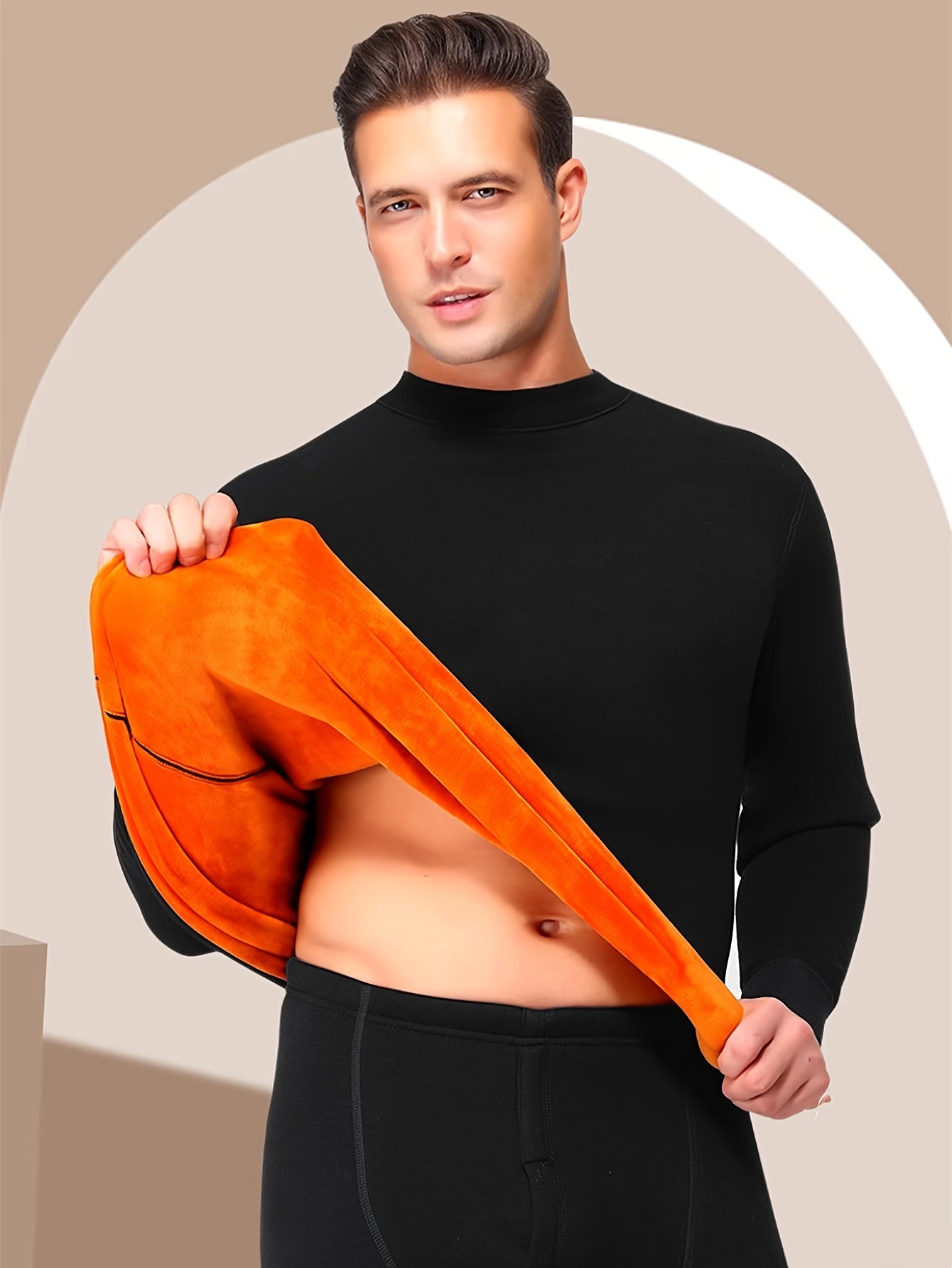 Garrick | Heren Trui Met Fleece Voering - Warme Verdikte Polyester, Ronde Hals, Lange Mouw