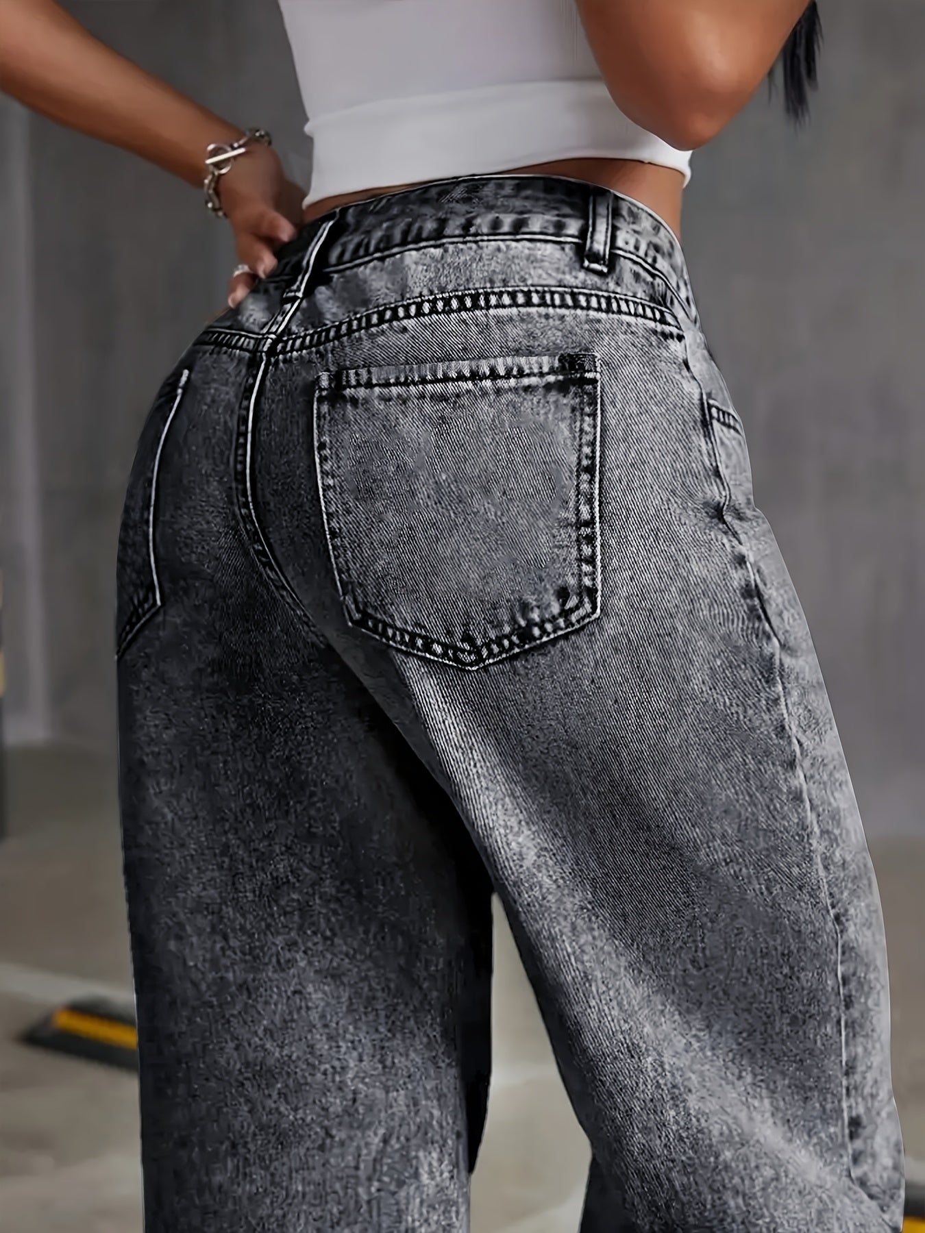 Delara | Rechte damesbroek met hoge taille - Casual stretch denim broek