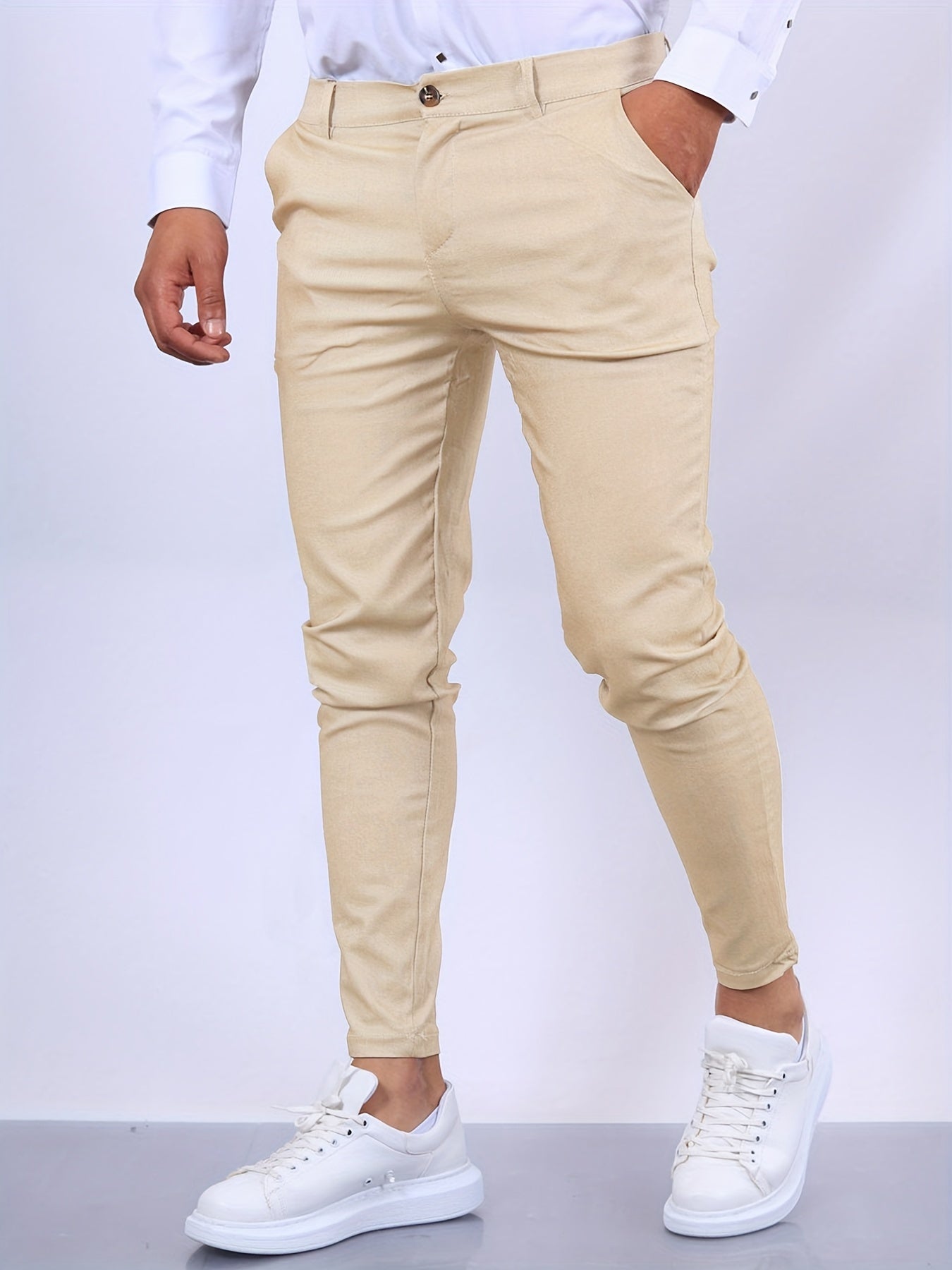 Orvalis | Pantalon de costume slim pour homme, longueur cheville – Pantalon élégant, formel et décontracté.