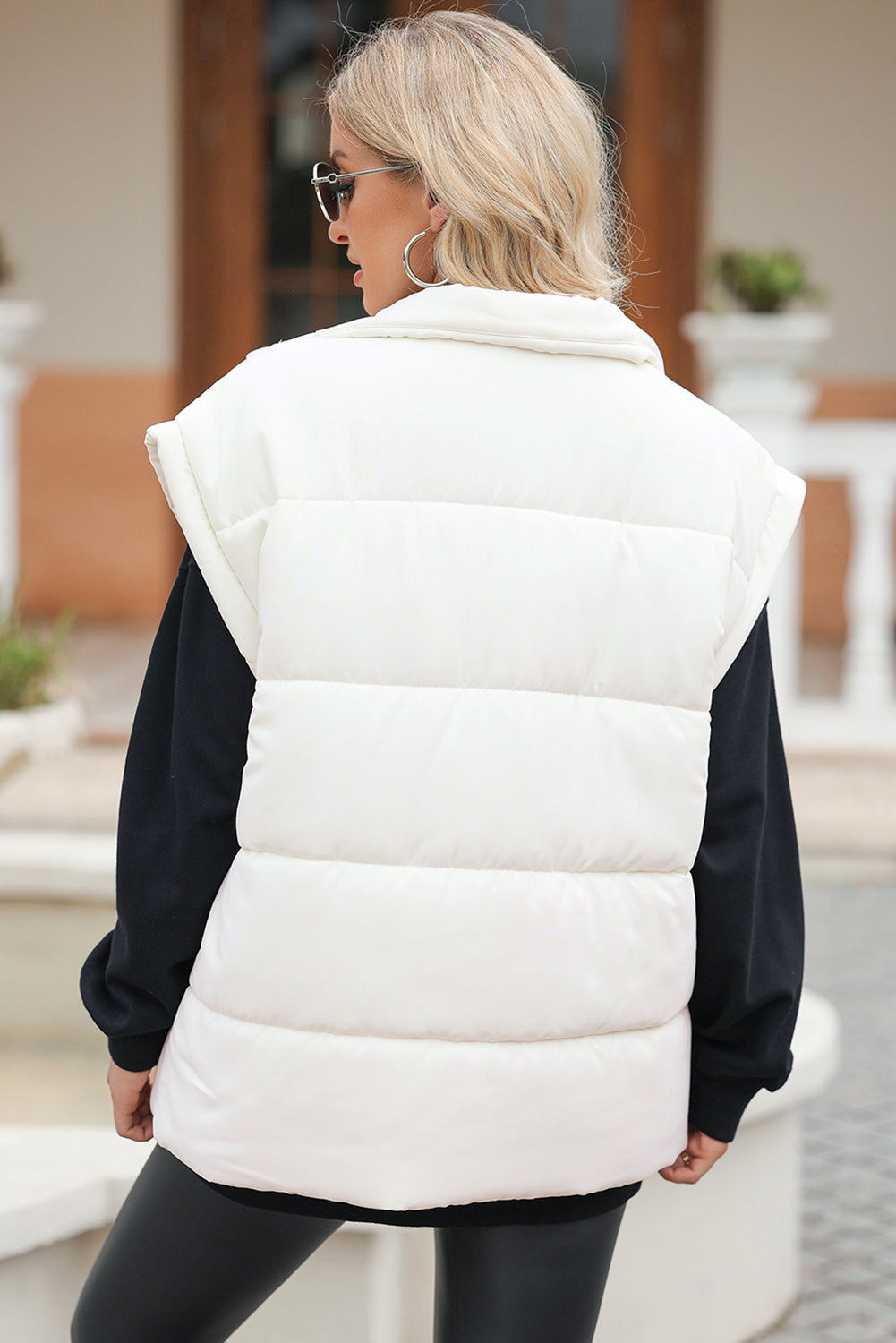 Laufey | Oversized Sleeveless Women's Vest with Zipper and Stand-up Collar - Warm, Cozy Winter Wear