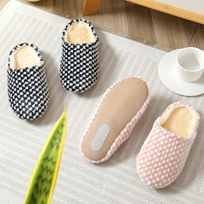 SnugSole | Damespantoffels met pluche voering - warm, comfortabel, platte huisschoenen met gesloten tenen