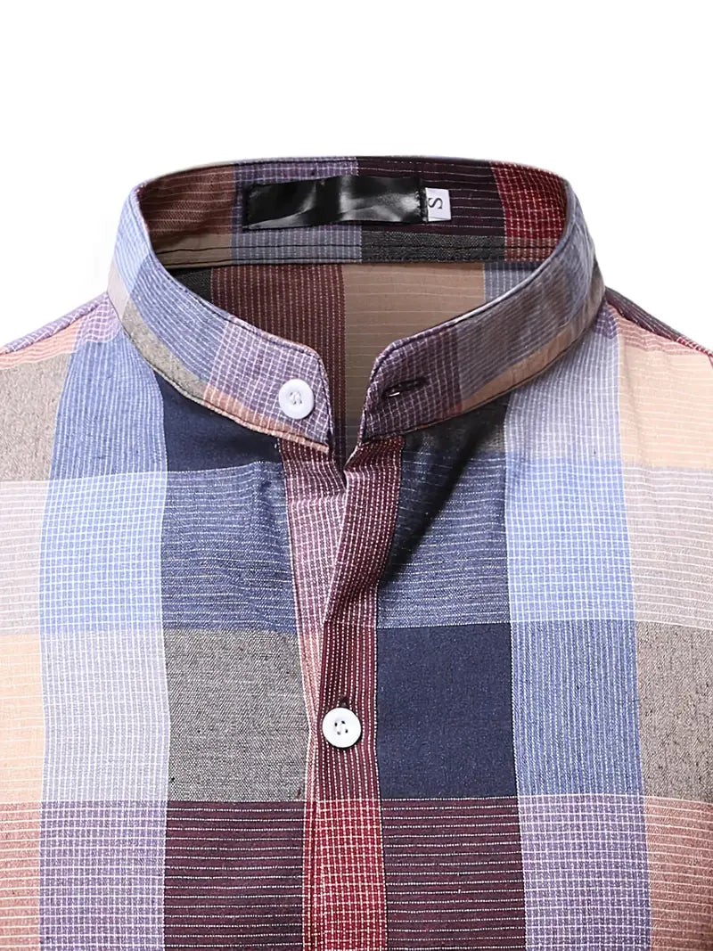 Sorenzo | Classic checked men's shirt with long sleeves and button-down collar