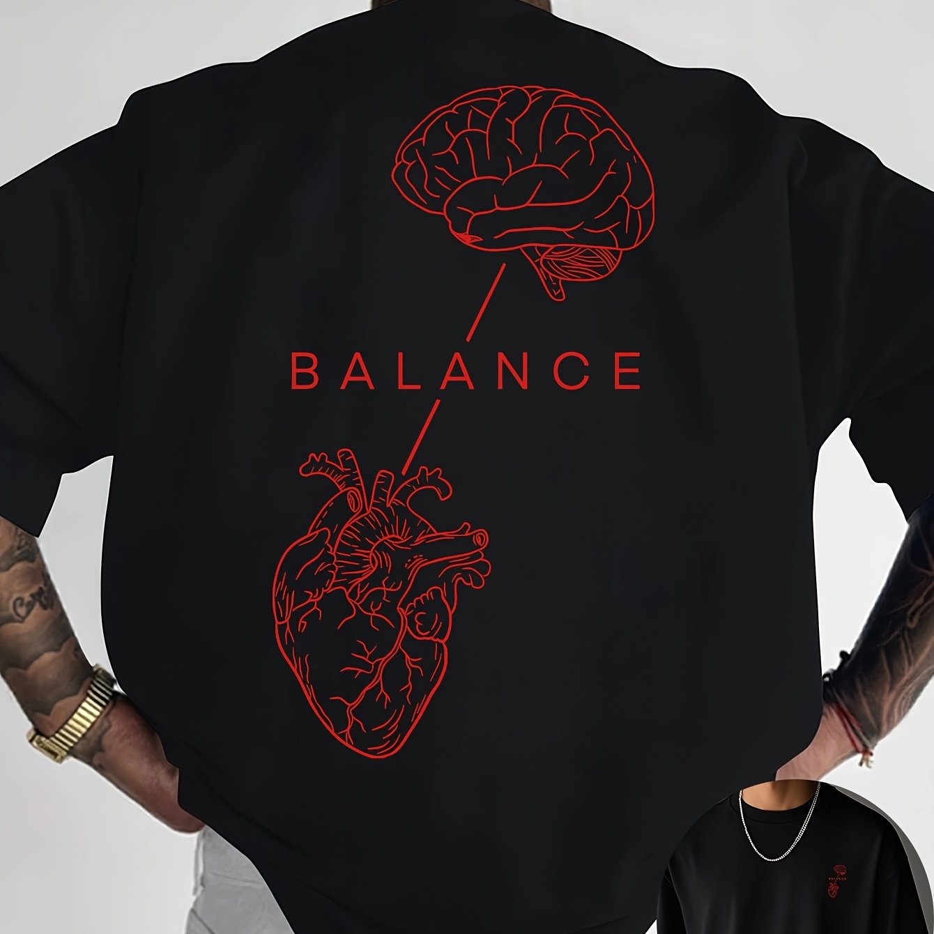 T-shirt à col rond avec impression créative à l'avant et à l'arrière, mode estivale pure et tendance à manches courtes, haut de style décontracté pour tous les jours, essentiel pour les loisirs en plein air, choix de cadeau idéal