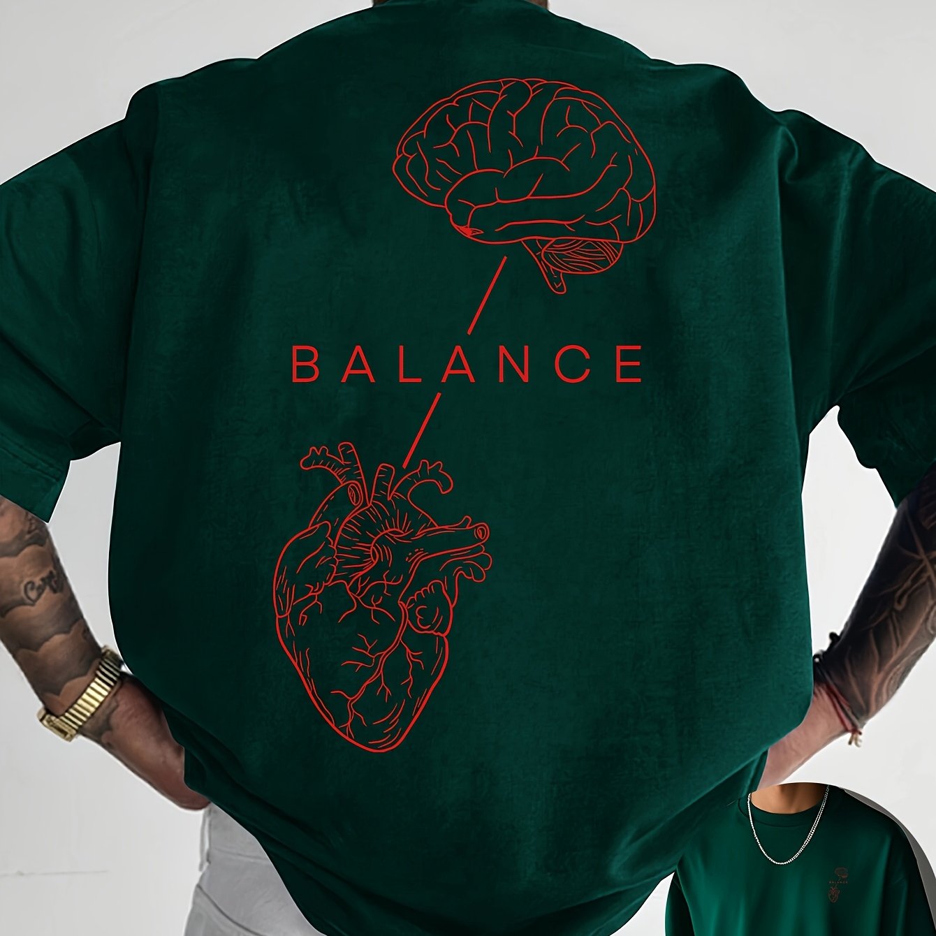 T-shirt à col rond avec impression créative à l'avant et à l'arrière, mode estivale pure et tendance à manches courtes, haut de style décontracté pour tous les jours, essentiel pour les loisirs en plein air, choix de cadeau idéal