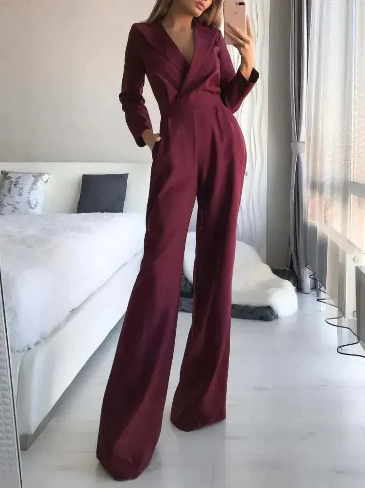Ulvina | Elegante jumpsuit met lange mouwen - eendelige outfit voor feestjes en formele evenementen