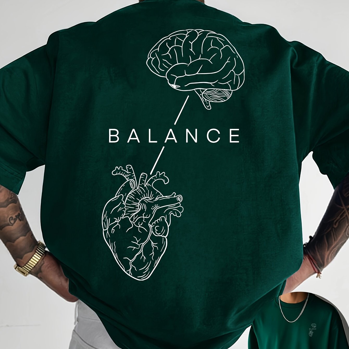 T-shirt à col rond avec impression créative à l'avant et à l'arrière, mode estivale pure et tendance à manches courtes, haut de style décontracté pour tous les jours, essentiel pour les loisirs en plein air, choix de cadeau idéal