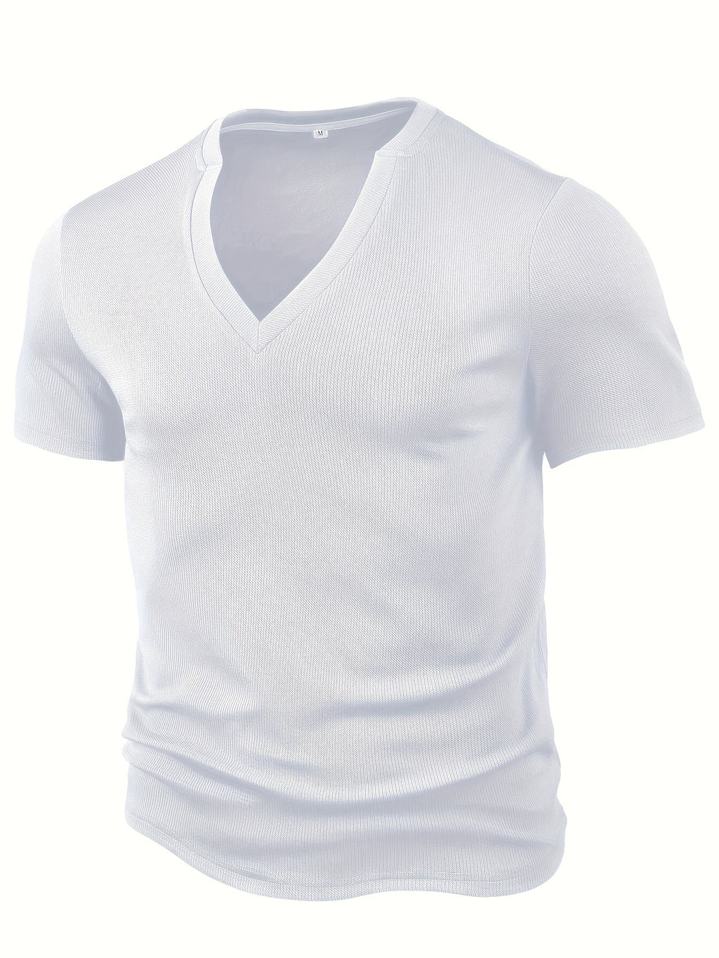 Arnhold | Heren-T-shirt met getextureerd diepe V-hals - Korte mouwen, slanke pasvorm, vrijetijdskleding