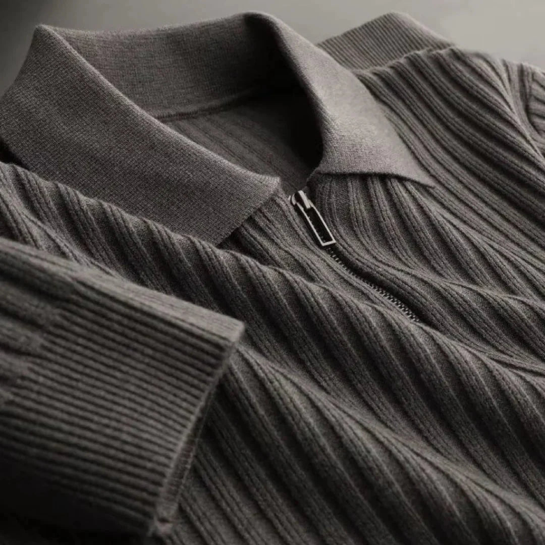 Brylor | Slim-Fit trui met ritssluiting voor heren - Lichtgewicht gebreid, ronde hals, casual pull-over