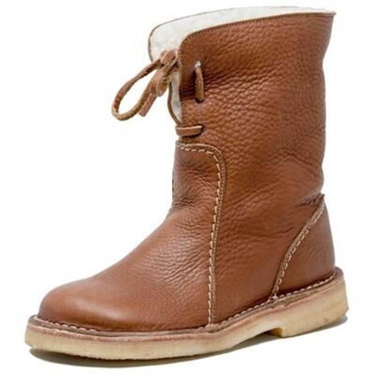 Velvora | Leren dameslaarzen met fleecevoering – Warme, waterdichte en stijlvolle winterschoenen