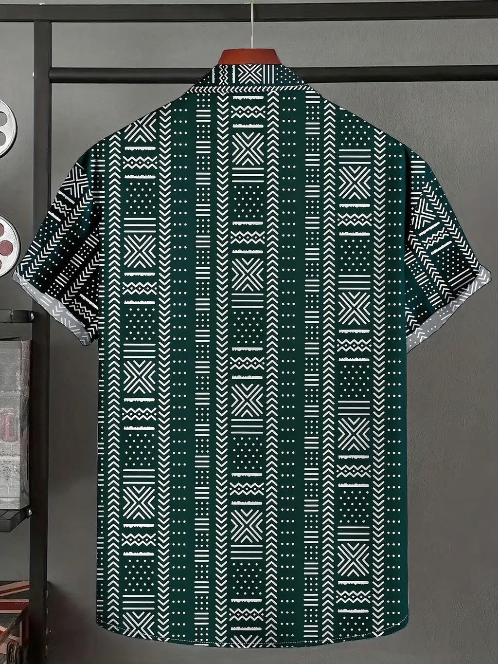 Tyvor | Herenoverhemd met etnische print – Zomers, casual overhemd met korte mouwen en knopen
