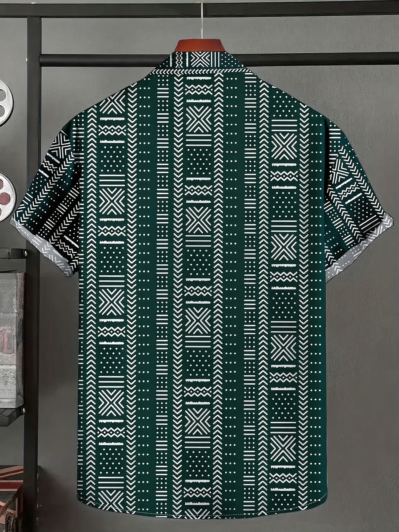 Tyvor | Herenoverhemd met etnische print – Zomers, casual overhemd met korte mouwen en knopen