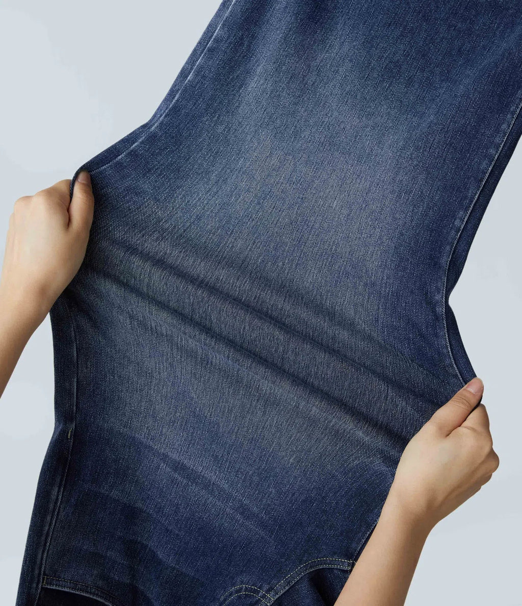 Riona | High-waisted elastic wide-leg trousers for women - Trendy, casual denim