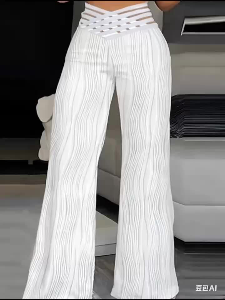Moira | Broek met wijde pijpen en hoge taille Y2K los voor dames - Trendy casual mode