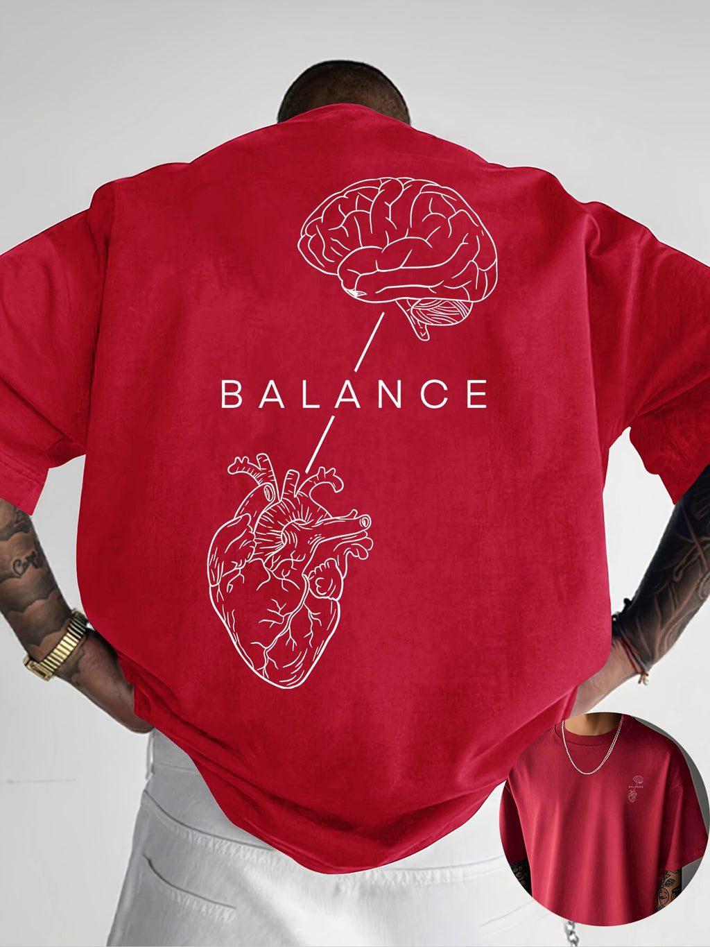 Rhysen | Heren T-shirt met grafische print – ontwerp op voor- en achterkant