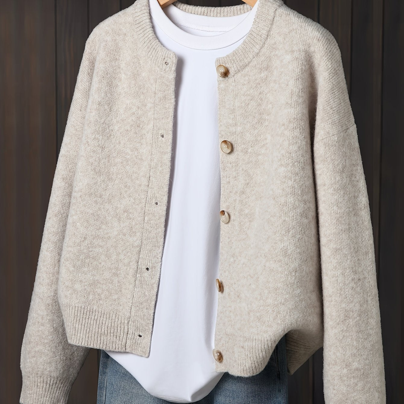 Myrrhith | Klassiek damesvest – Zachte trui met lange mouwen, Knoopsluiting, Comfortabele herfst-/winterlaag