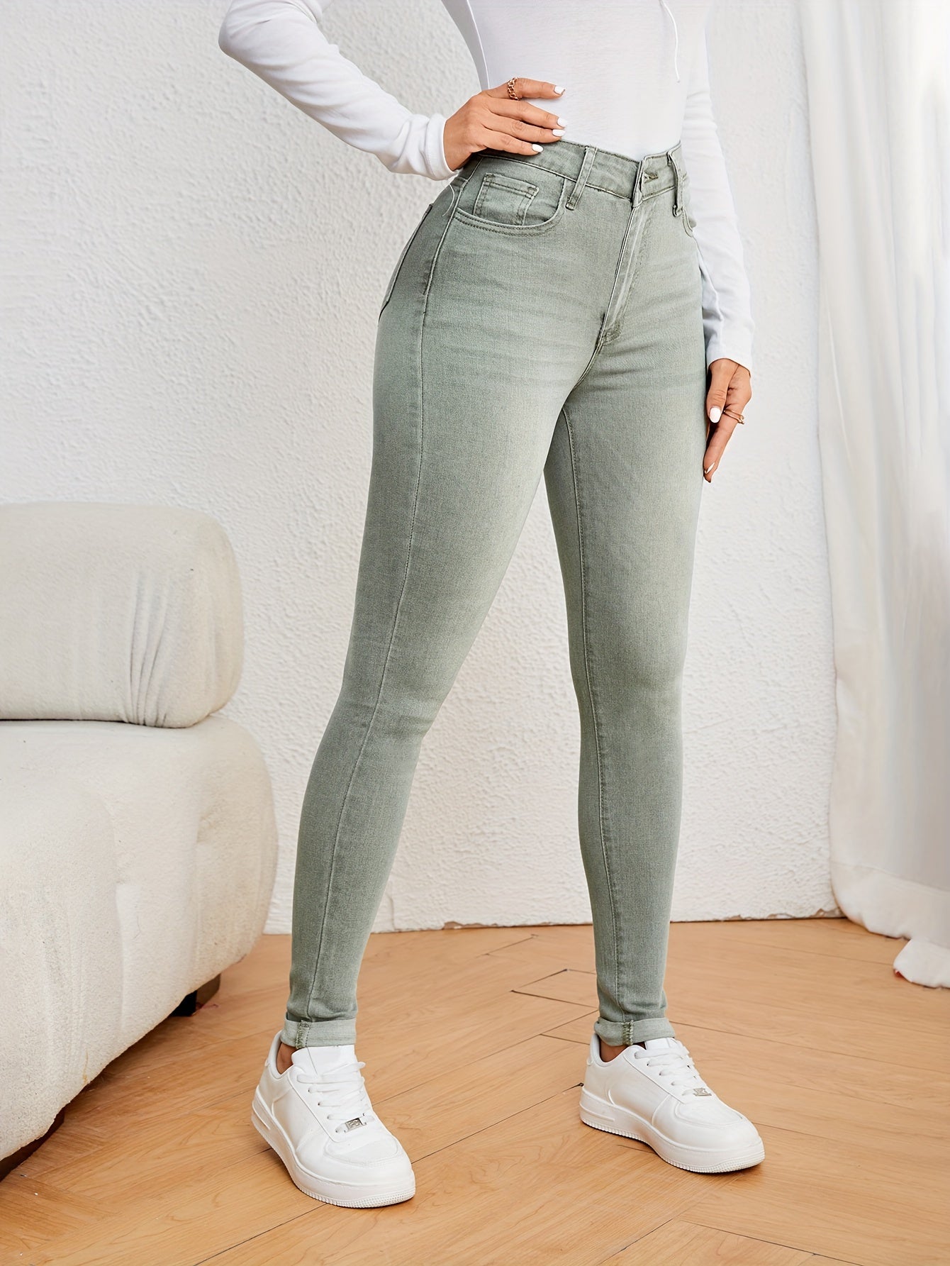 Viviette | Women's High-Waisted Skinny Jeans - Casual and Stylish
