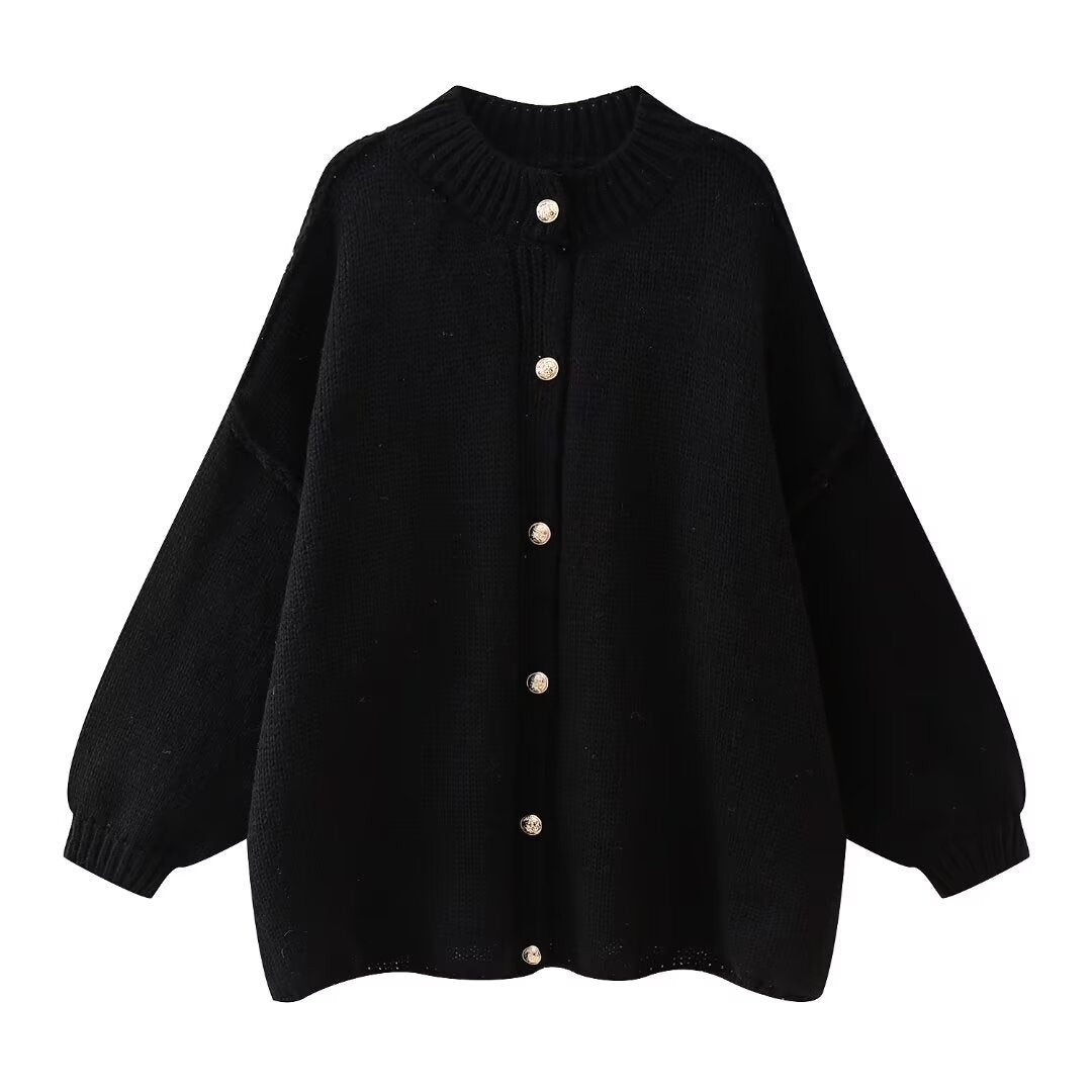 Djamila | Effen dames oversized Sweaterjack met vleermuismouwen - Casual & Stijlvol Bovenkleding