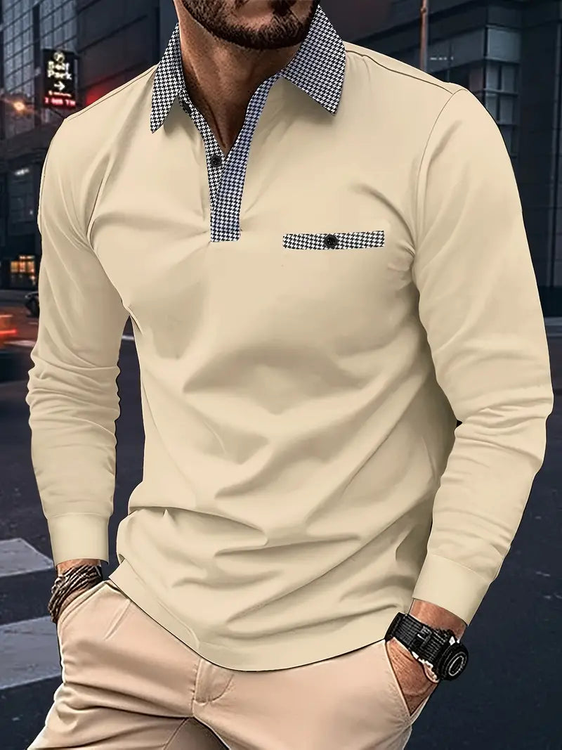 Cassiel | Polo à manches longues pour homme – Chemise classique et décontractée, confortable et respirante