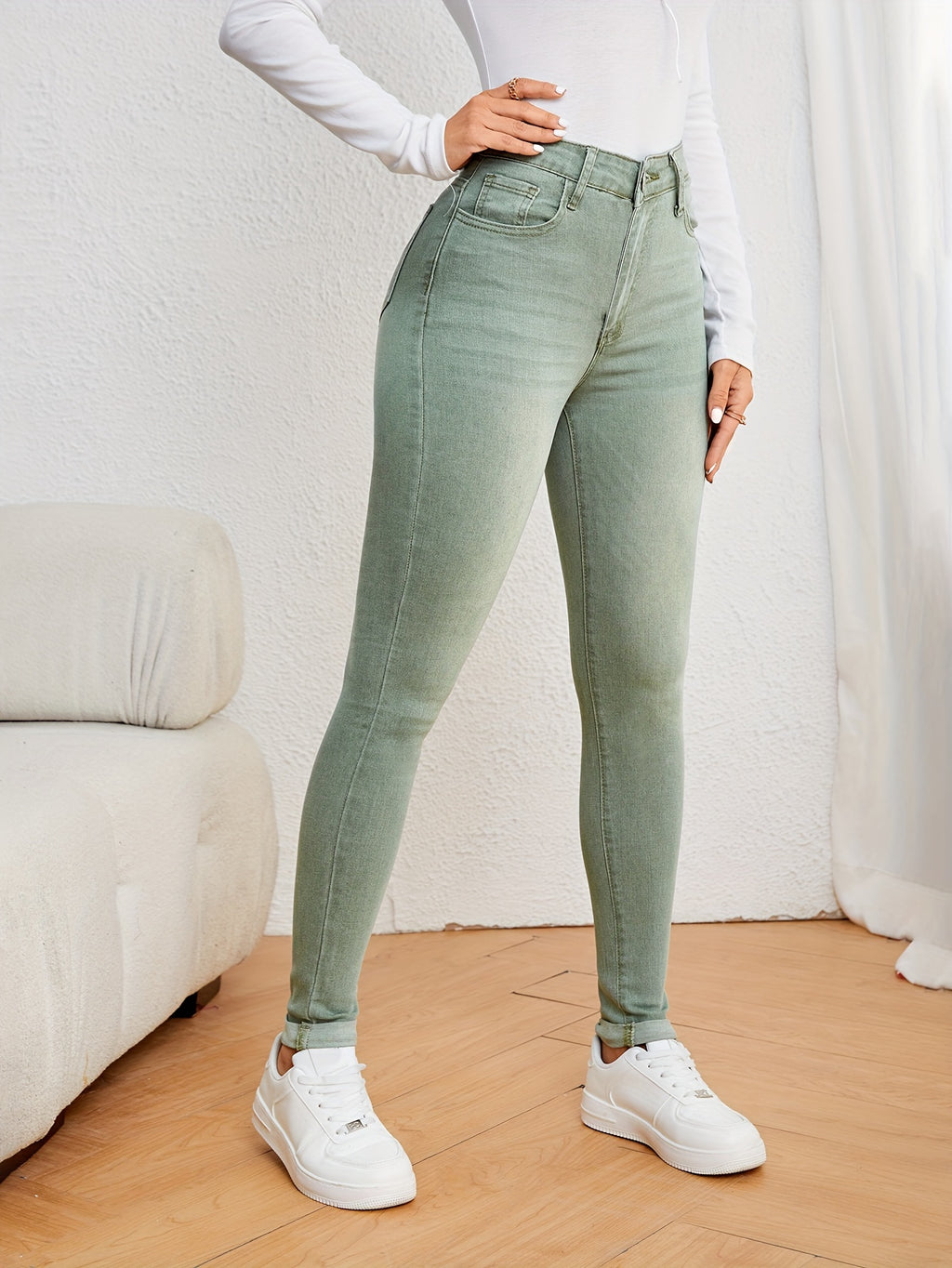 Viviette | Women's High-Waisted Skinny Jeans - Casual and Stylish