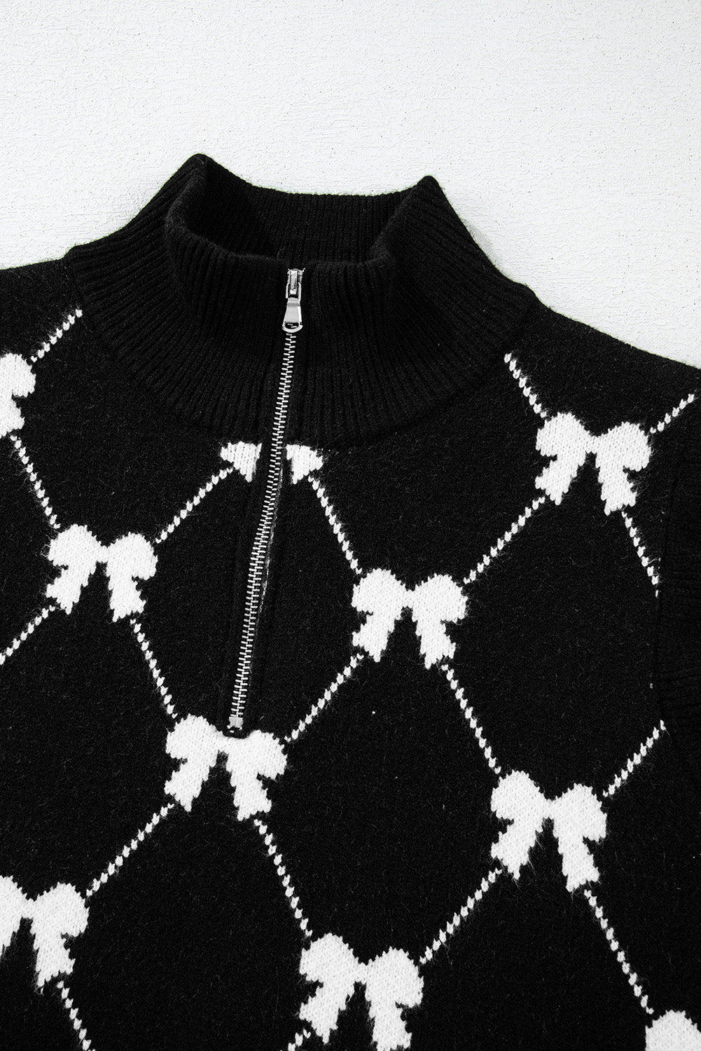 Belanda | Damestrui met preppy strikprint en ritskraag - Casual, comfortabele top voor herfst en winter