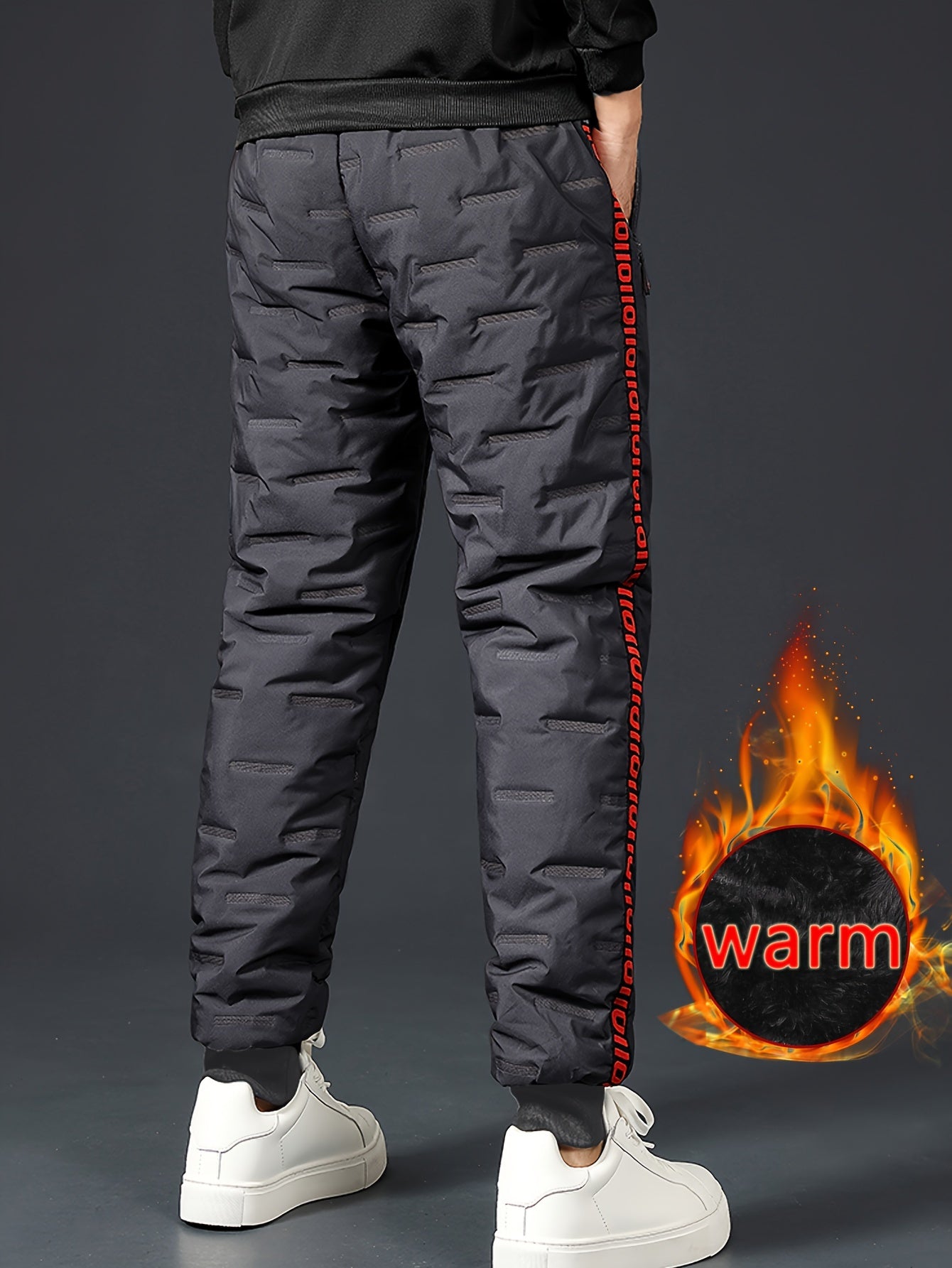Casper | Heren fleece gevoerde winter jogger broek met rits en koord - warme sportbroek voor buiten activiteiten