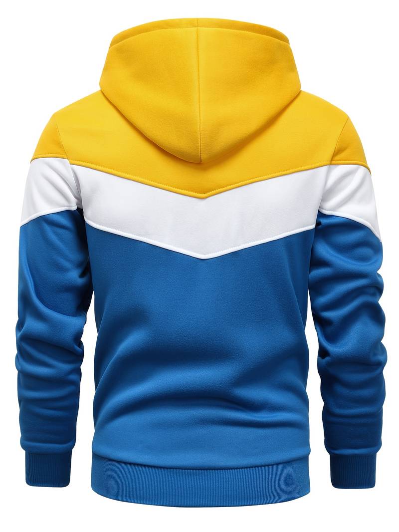 Gunther | Kleurblok Hoodie voor Heren - Stijlvol Casual Sweatshirt met Gedurfd Ontwerp