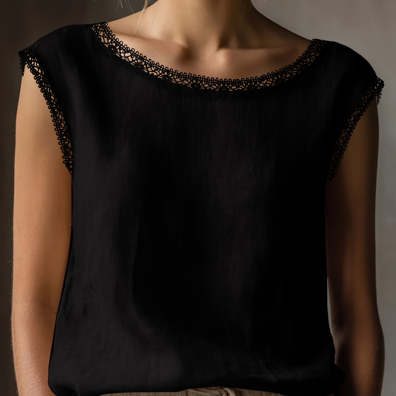 Orlavia | Dames kanten blouse – zomerse retro top, losse en casual pasvorm