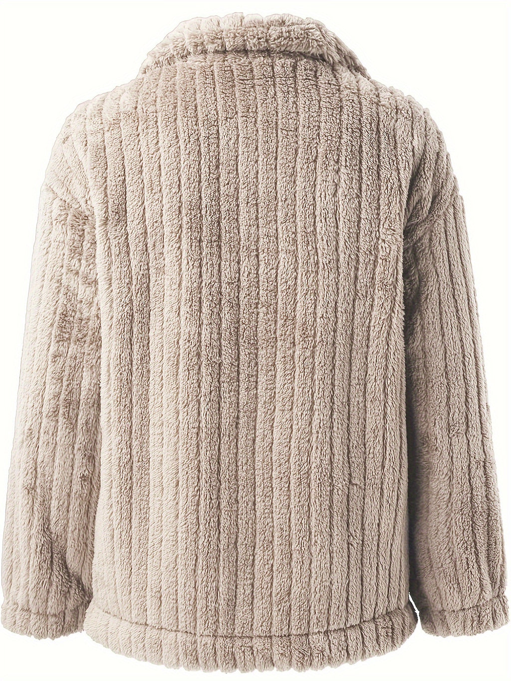 Violetta | Casual teddyjack voor dames met imitatiezakken - Knus, Polyester, Machinewasbaar, Effen Kleur