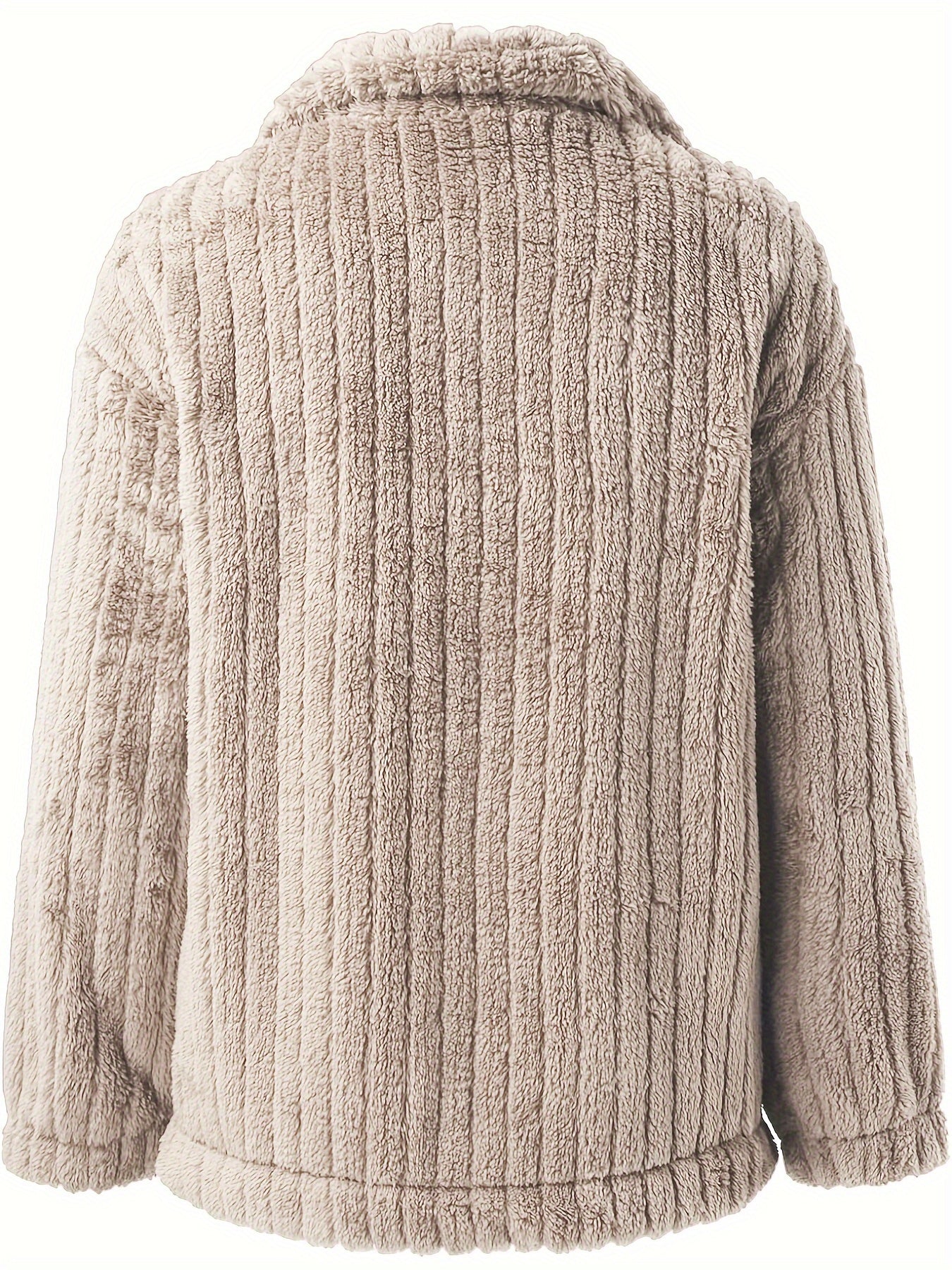 Violetta | Casual teddyjack voor dames met imitatiezakken - Knus, Polyester, Machinewasbaar, Effen Kleur