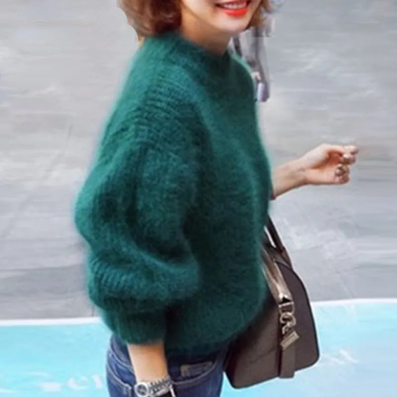 Minka | Fluffy pluche coltrui voor dames - knus, warm en stijlvol herfst- en winterbreigoed