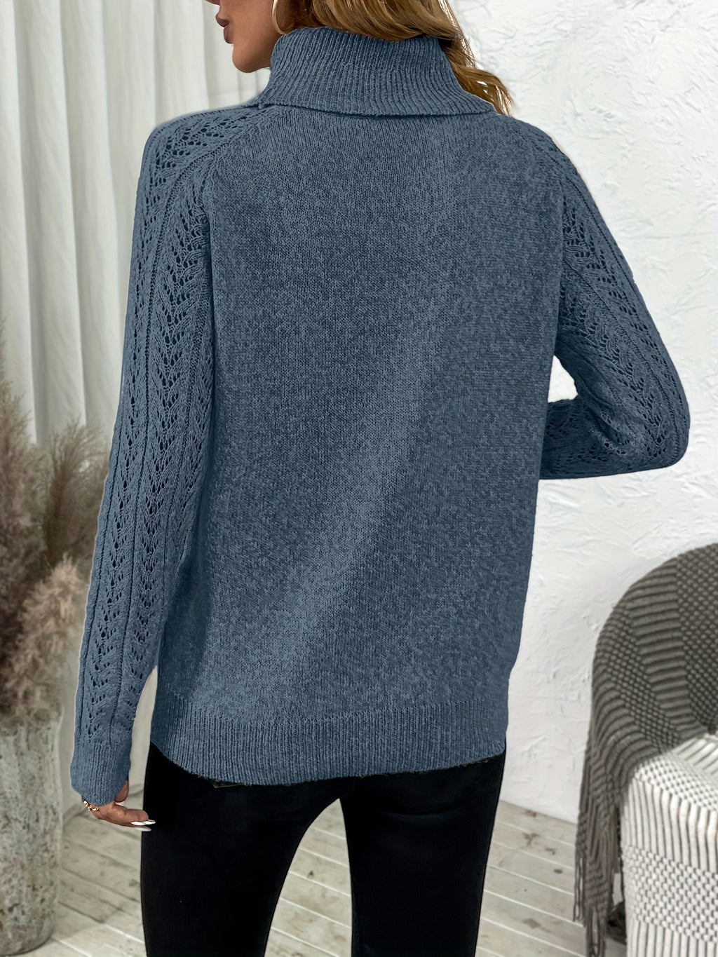 Taisiya | Pull à col roulé en maille torsadée pour femme - Pull élégant à manches longues