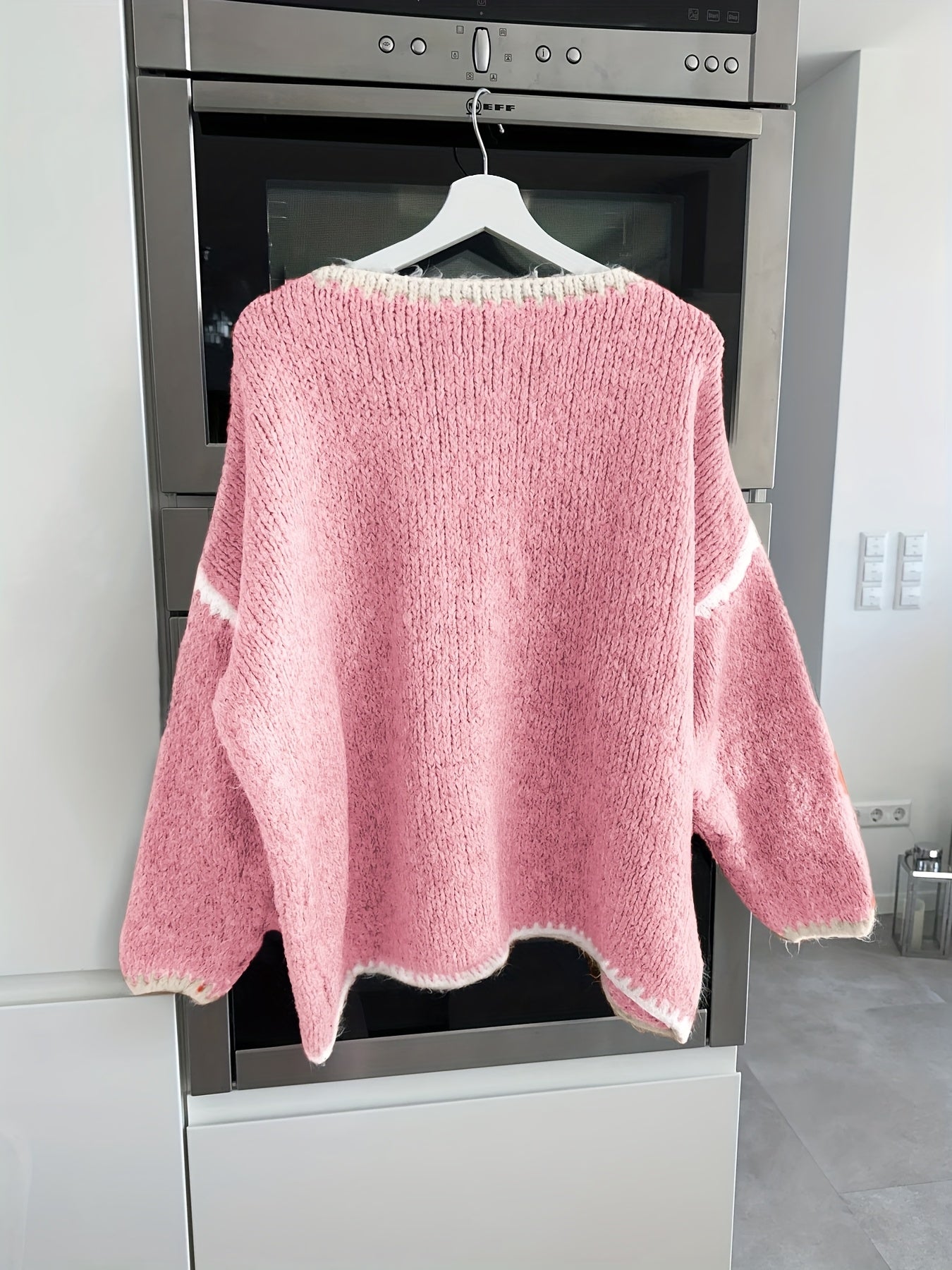 Casimira | Gebreide dames trui met oversized kleurenblokken - Pullover met lange mouwen