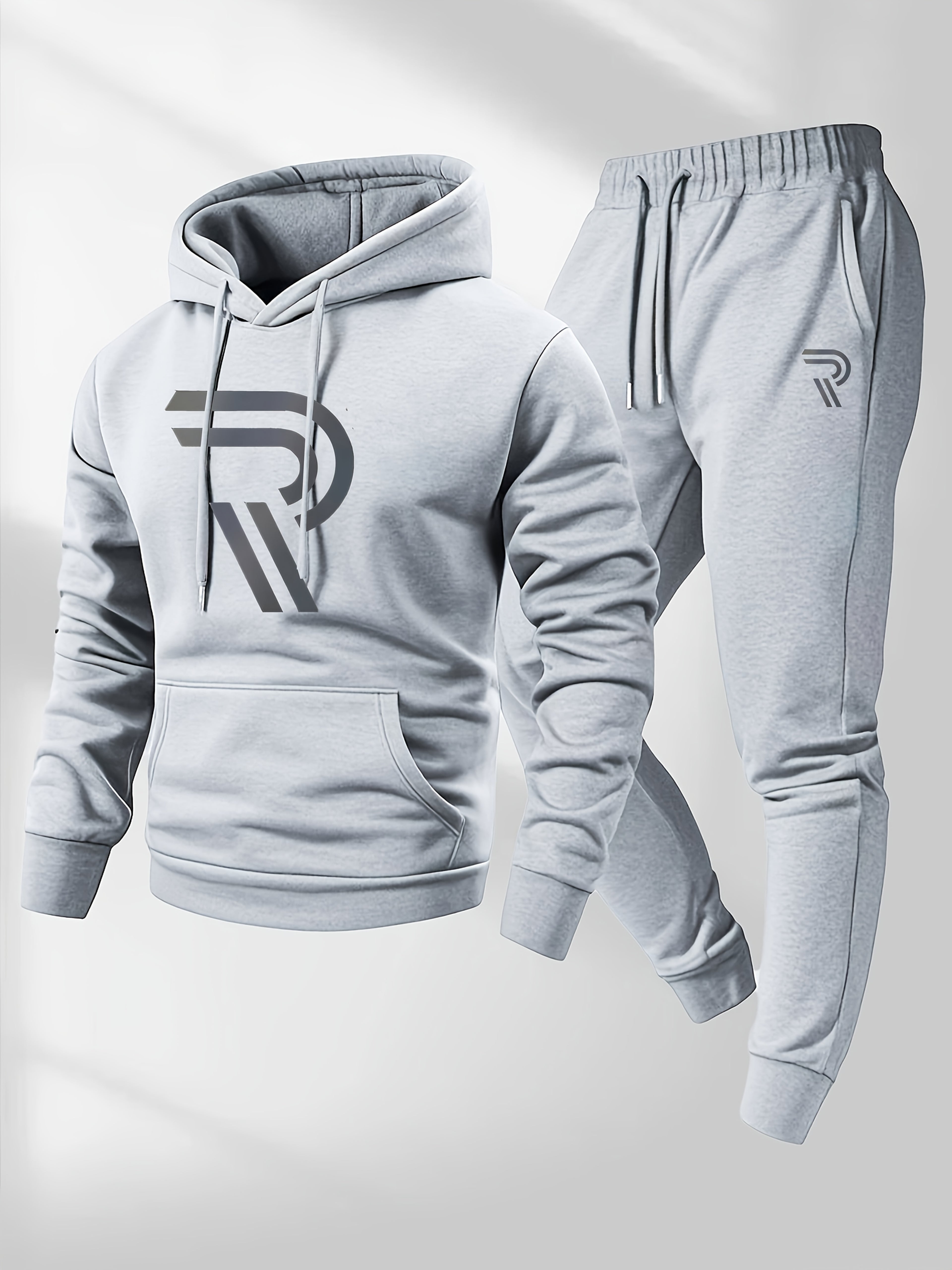 Knudsen | Sportieve hoodie en joggingbroek voor heren – “R”-logo, casual trainingspak, herfst/winter