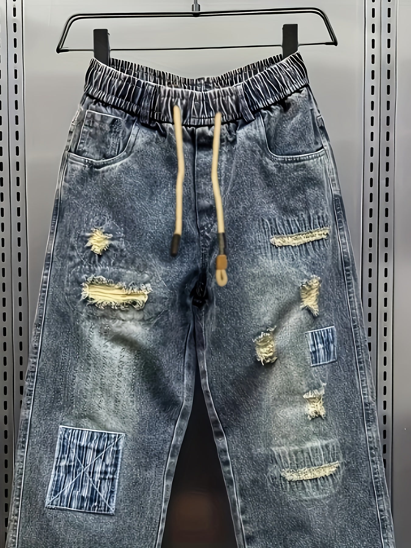 Arden | Heren Patchwork Gescheurde Harem Jeans