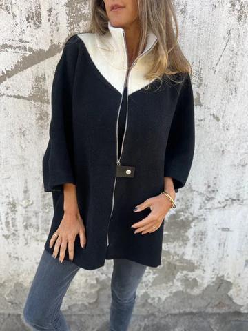 Kevra | Veste femme ample à col montant – Vêtement d'extérieur décontracté et tendance avec fermeture éclair intégrale