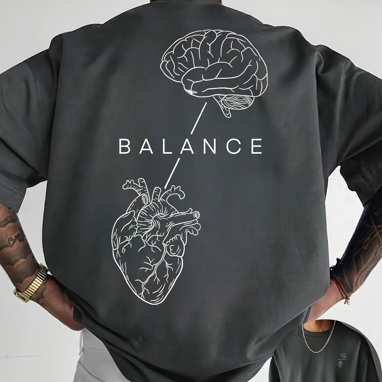 T-shirt à col rond avec impression créative à l'avant et à l'arrière, mode estivale pure et tendance à manches courtes, haut de style décontracté pour tous les jours, essentiel pour les loisirs en plein air, choix de cadeau idéal